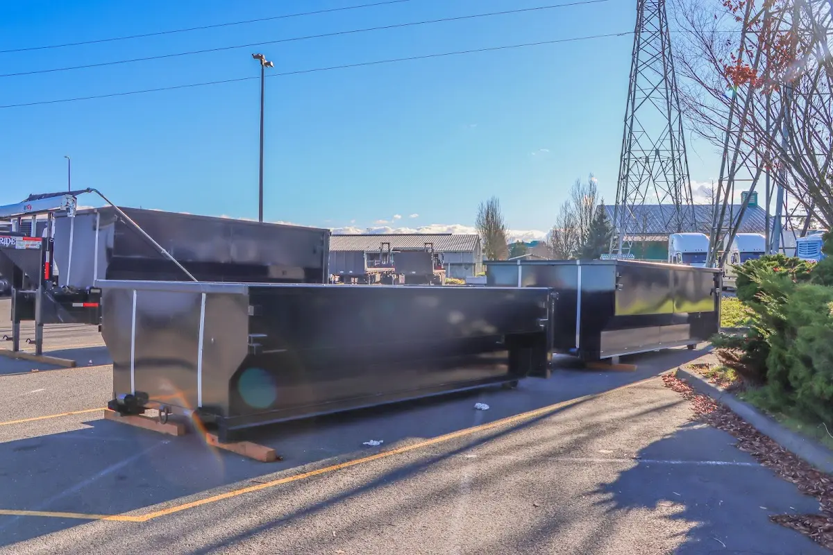 Roll-off dumpster ready for waste disposal at job site for Estate Cleanout Dumpster Rental in La CaÃ±ada Flintridge
